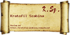 Kratofil Szabina névjegykártya
