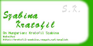 szabina kratofil business card
